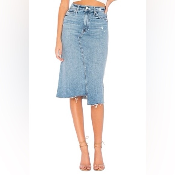 Mother The straight a step midi fray skirt - Picture 2 of 16